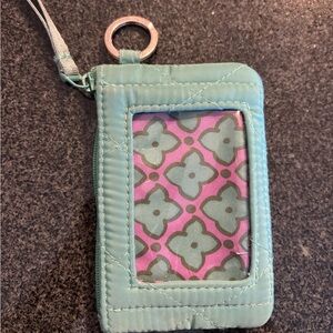 Beryl Sage Green Vera Bradley Zip ID Holder